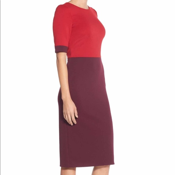 Maggy London Dress “Colorblock Scuba Midi Dress” - Picture 2 of 8